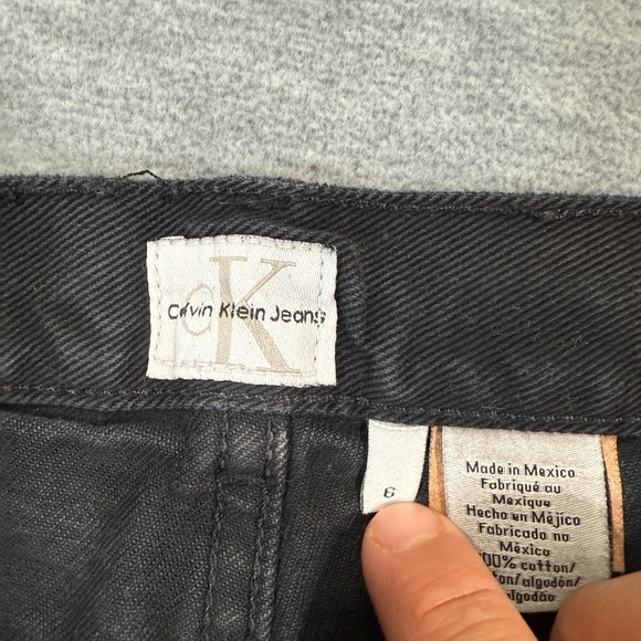 Calvin Klein Jeans Women 6 Black Straight‎ Leg 100% Cotton Mid Rise Casual - Picture 4 of 10